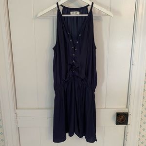 Navy Do+Be Silky Tie-up Mini Dress Small